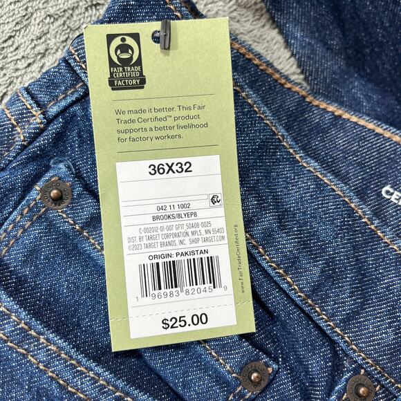 Goodfellow &‎ Co. Straight Recto Jeans Mens Size 36X32 Blue Dark Wash Denim NEW - Picture 8 of 11